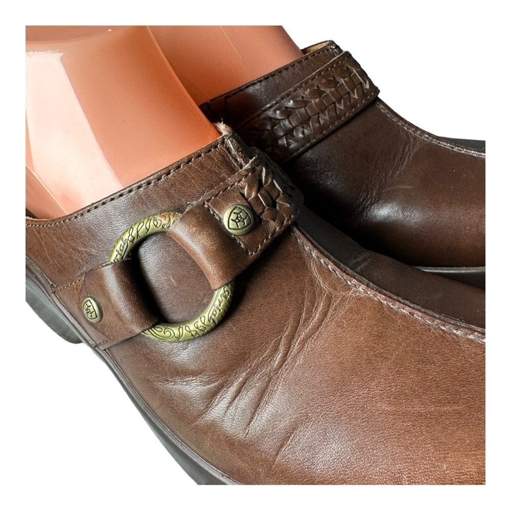 Ariat Shasta Leather Mules Brown Leather Clogs Size 7 - Picture 8 of 16